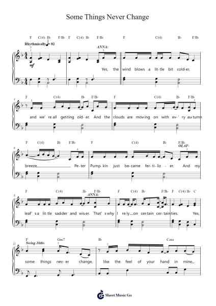 Some Things Never Change Sheet Music by Kristen Bell/Idina Menzel/Cast of Frozen 2-Arr.Sajoy
