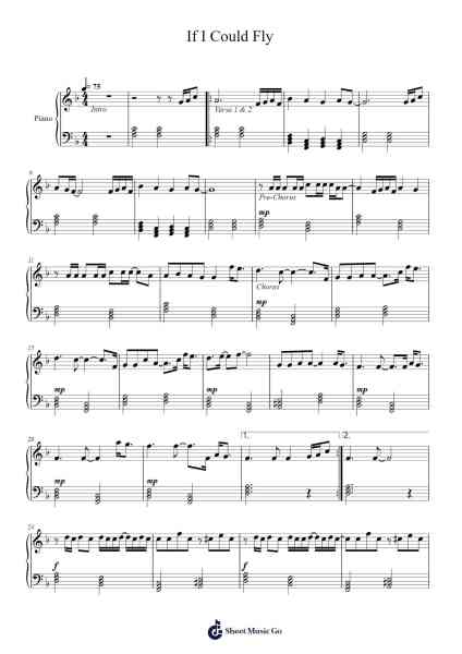 If I Could Fly Sheet Music by One Direction-Arr.Larple