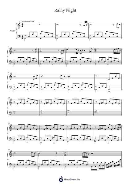 Rainy Night Sheet Music by Julamb Pistan-Arr.Dilfred Haro