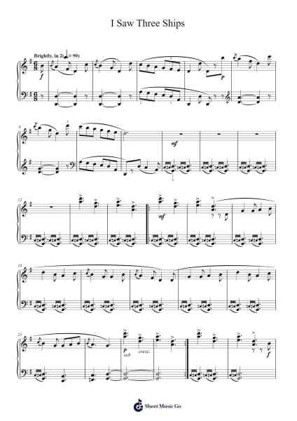 I Saw Three Ships Sheet Music by Traditional English Carol-Arr.Cranethe Dougledk
