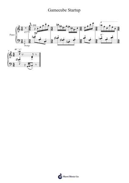 Gamecube Startup Sheet Music by Toru Minegishi-Arr.Toddjoy