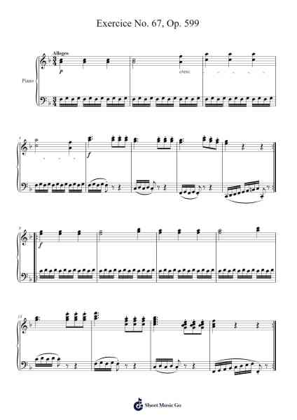 Exercice No. 67, Op. 599 Sheet Music by Carl Czerny-Arr.Peathew Odeshua