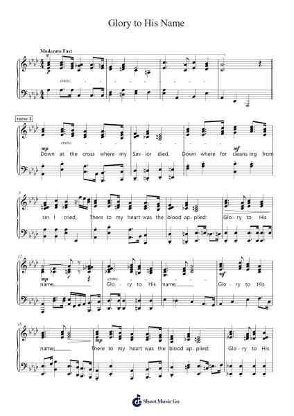 Glory to His Name Sheet Music by John Hart Stockton-Arr.Vanlett Hudrey