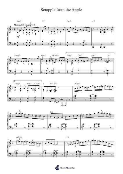Scrapple from the Apple Sheet Music by Charlie Parker-Arr.Efbin Kimsie