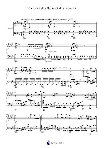 Rondeau des fleurs et des rapieres Sheet Music by HOYO-MiX-Arr.Forsmy