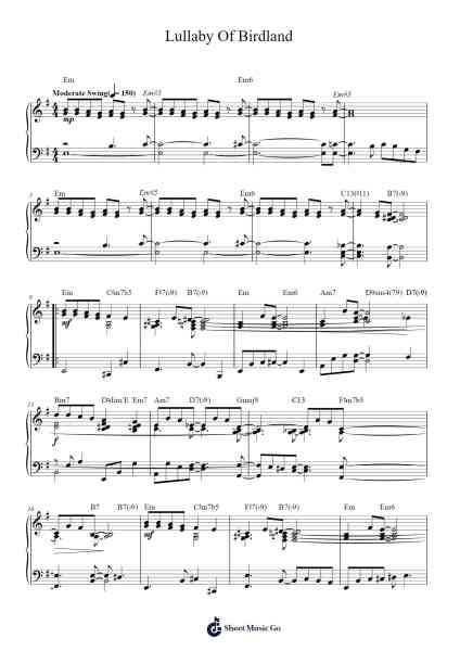 Lullaby Of Birdland Sheet Music by Ella Fitzgerald-Arr.Woodcie Budad