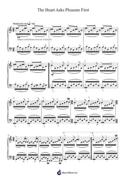 The Heart Asks Pleasure First Sheet Music by Michael Nyman-Arr.Joneshouse