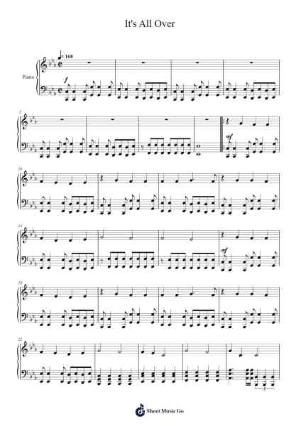 It's All Over Sheet Music by Three Days Grace-Arr.Kensibyl