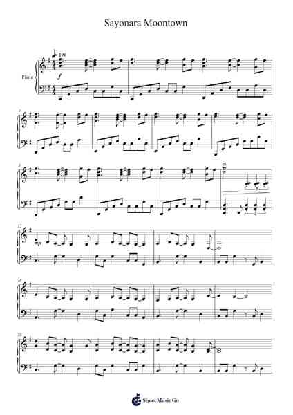 Sayonara Moontown Sheet Music by Scenarioart-Arr.Woolfleen Juskirk