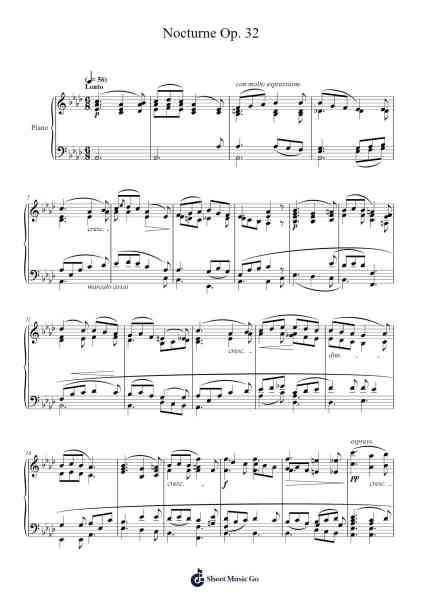 Nocturne Op. 32 Sheet Music by Adolf von Henselt-Arr.Himorse