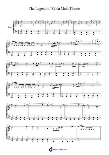 The Legend of Zelda Main Theme Sheet Music by Koji Kondo-Arr.Caescott