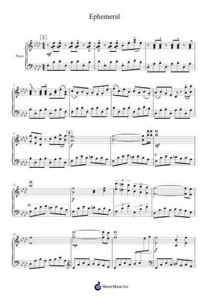 Ephemeral Sheet Music by Mili-Arr.Joeswift Mcyves