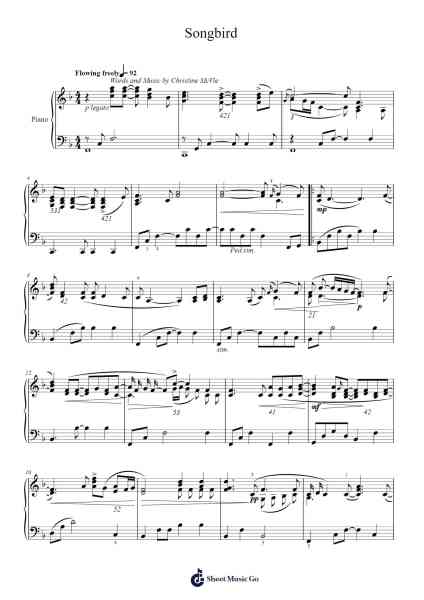 Songbird Musica per pianoforte di Eva Cassidy - Arr.Leethey Yvetteroll