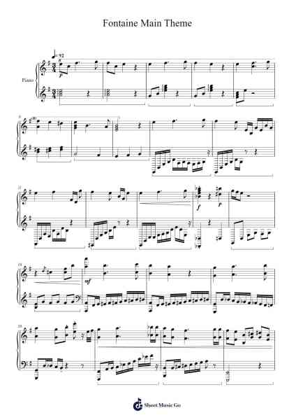 Fontaine Main Theme Sheet Music by HOYO-MiX-Arr.Vinpeare