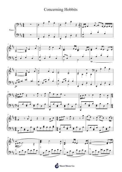 Concerning Hobbits Sheet Music by Howard Shore-Arr.Kelniell Bircer