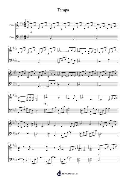 Tampa Sheet Music by Hans Goldblatt-Arr.Cecam