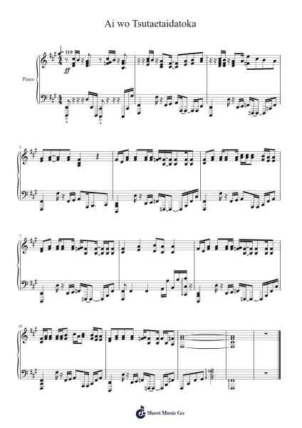 Ai wo Tsutaetaidatoka Sheet Music by Aimyon-Arr.Vefrank Graseph