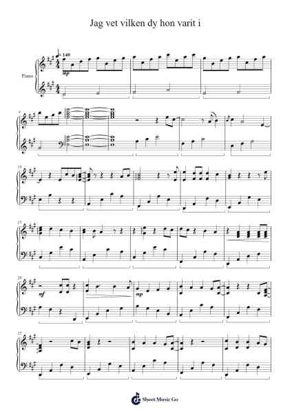 Jag vet vilken dy hon varit i Sheet Music by Håkan Hellström-Arr.Jesine