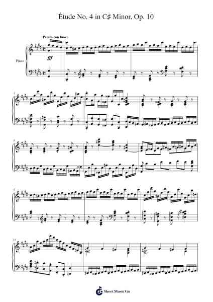 Étude No. 4 in C♯ Minor, Op. 10 Sheet Music by Frédéric Chopin-Arr.Wrightthodore Wolfgai