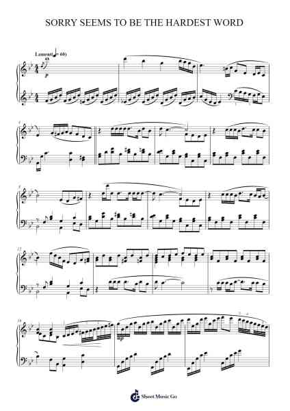 Sorry Seems to Be the Hardest Word Sheet Music by Elton John-Arr.Holtling
