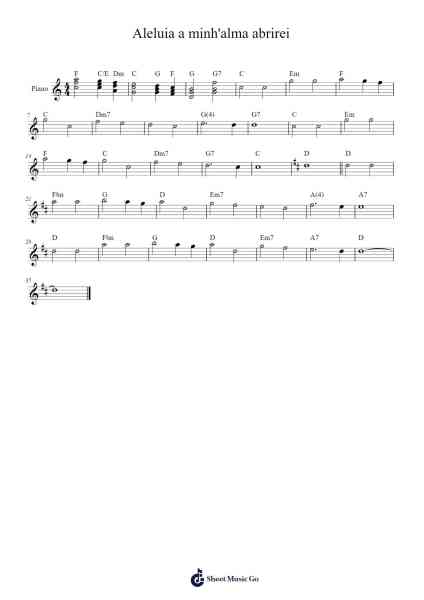 Aleluia a minh'alma abrirei Sheet Music by Música Católica-Arr.Jerhue