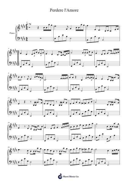 Perdere l'Amore Sheet Music by Massimo Ranieri-Arr.Bulwatt Beergrant
