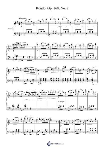 Rondo in C Major, Op. 168, No. 2 Sheet Music by Anton Diabelli-Arr.Clairenor Jouvic