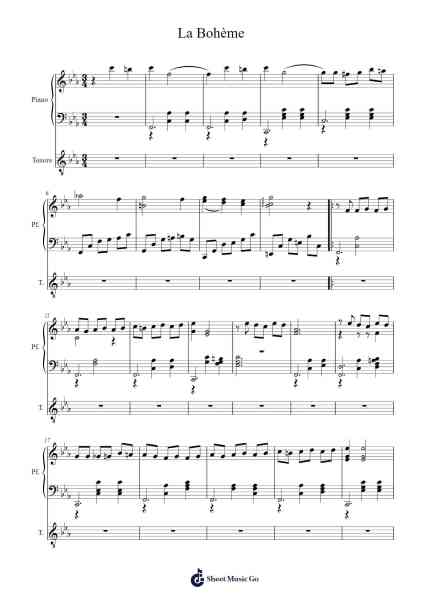 La Bohème Sheet Music by -Arr.Sanjay Lanh