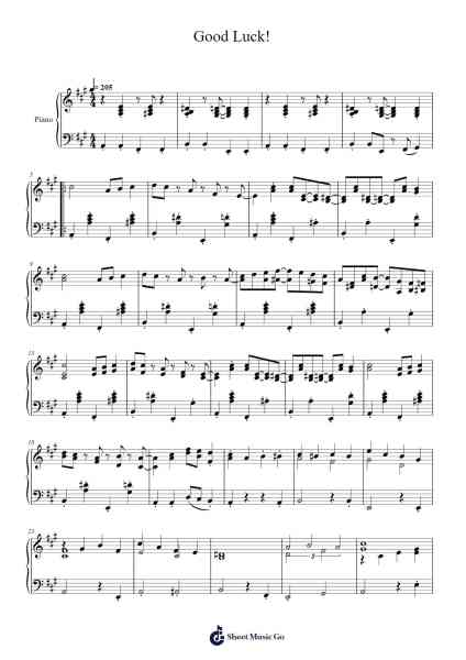 Good Luck! Sheet Music by Shohei Bando/Hironao Yamamoto-Arr.Campbriel