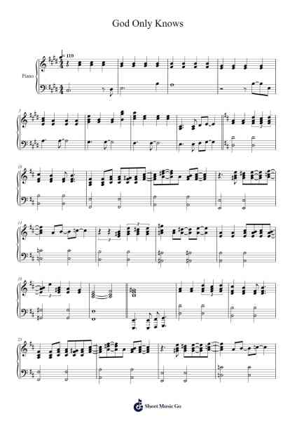God Only Knows Sheet Music by The Beach Boys-Arr.Northrone Kitnice