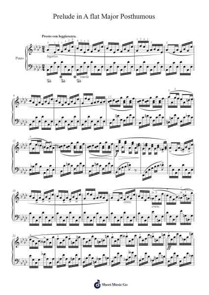 Prelude in A flat Major, Op. Posthumous Sheet Music by Frédéric Chopin-Arr.Corrie