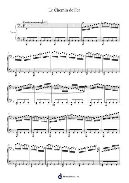 Étude Opus 27 in D Minor, "Le Chemin de Fer" Sheet Music by Charles-Valentin Alkan-Arr.Blithefrey