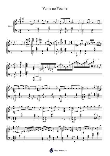 Yume no You na Sheet Music by Saeki YouthK-Arr.Glalain Borhys