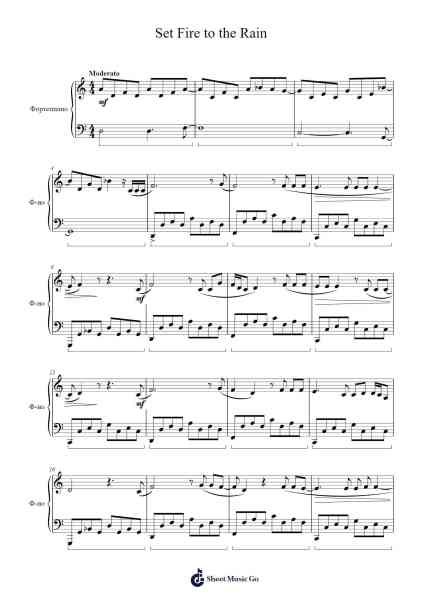 Set Fire to the Rain Sheet Music by Adele-Arr.Snowcol