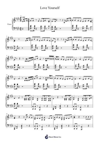 Love Yourself Musica per pianoforte di Justin Bieber - Arr.Jesphy Vebmons