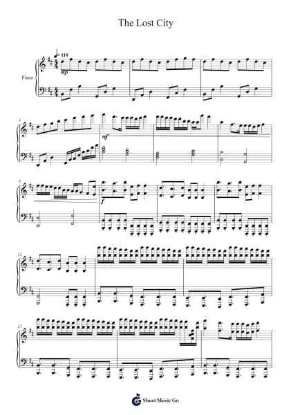 The Lost City Sheet Music by Polkin Piersdith-Arr.Kathtta