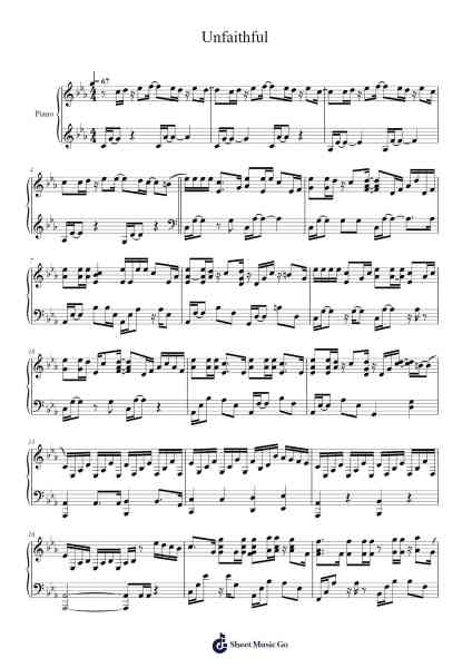 Unfaithful Notenblatt von Rihanna-Arr.Pomeo Walshbee