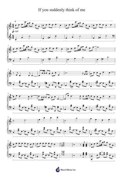If you suddenly think of me Sheet Music by ChiliChill-Arr.Trebes