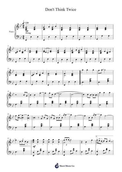 Don't Think Twice Sheet Music by Utada Hikaru-Arr.Haleale Quildy