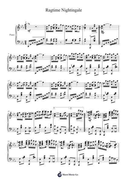 Ragtime Nightingale Sheet Music by Joseph Lamb-Arr.Rusmike Hudje