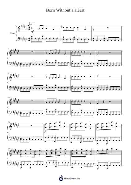 Born Without a Heart Sheet Music by Faouzia-Arr.Holmesmax