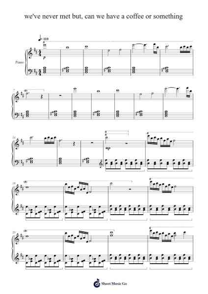 we've never met but, can we have a coffee or something Sheet Music by in love with a ghost-Arr.Serles