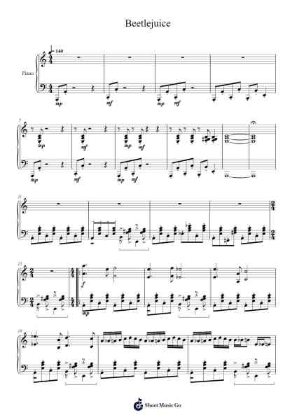 Beetlejuice Sheet Music by Beetlejuice-Arr.Paygill Noaho'neil