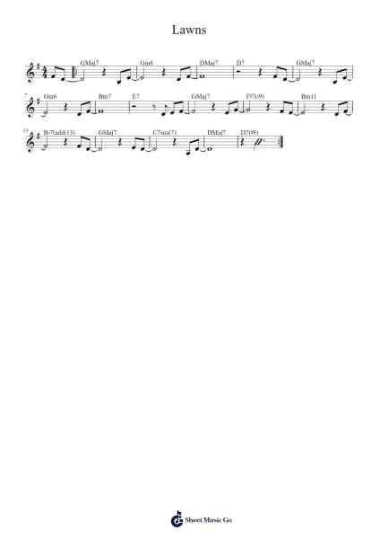 Lawns Sheet Music by Carla Bley-Arr.Charmie