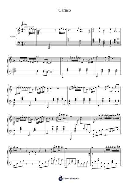 Caruso Sheet Music by Lucio Dalla-Arr.Norther