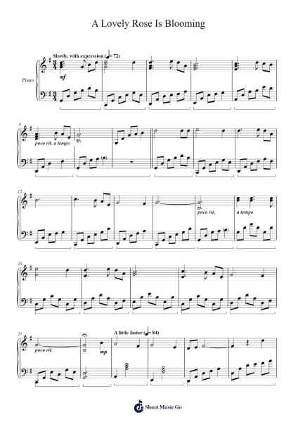 A Lovely Rose Is Blooming Sheet Music by Michael Praetorius-Arr.Grifdice