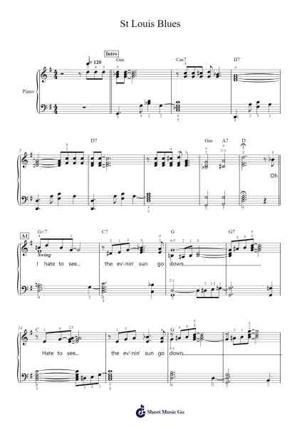 St. Louis Blues Sheet Music by W. C. Handy-Arr.Nypkins Shakeats
