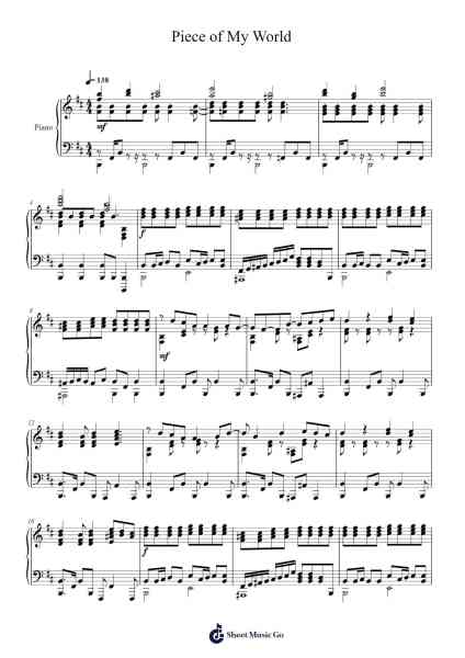 Piece of My World Sheet Music by myapricot3131-Arr.Tenings