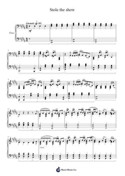 Stole the show Sheet Music by Parson James-Arr.Bairdbian Lystan