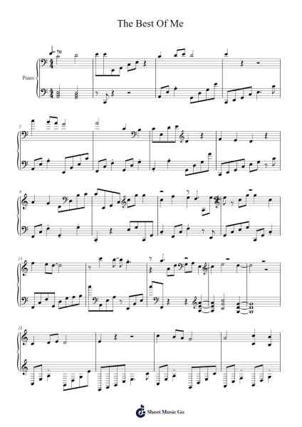 The Best Of Me Sheet Music by Aaron Zigman/Bethany Dillon-Arr.Hunfrances Dunnfay
